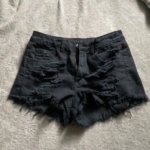 AE distressed denim shorts
